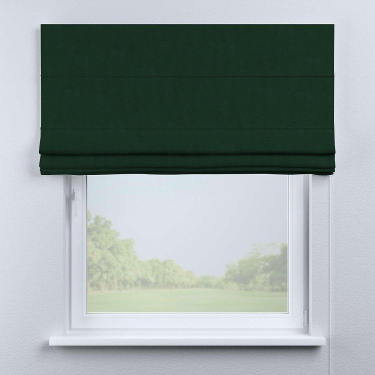 Римская штора «Кортин», блэкаут однотонный зелёный, для проёма
